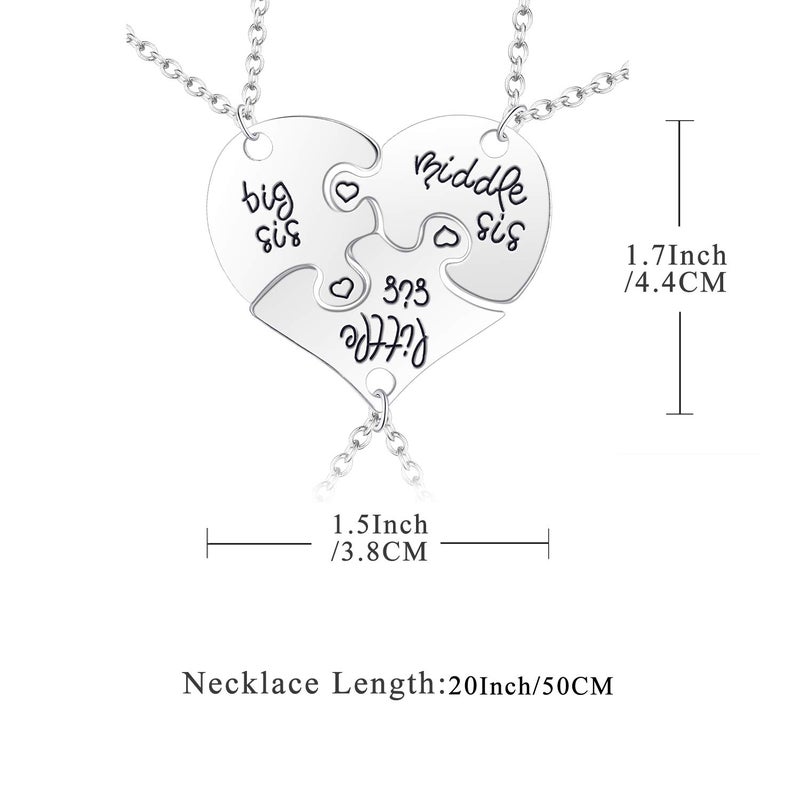 Yonhon 3 Big Middle Little Three Sister Necklace for 3 - Image 2